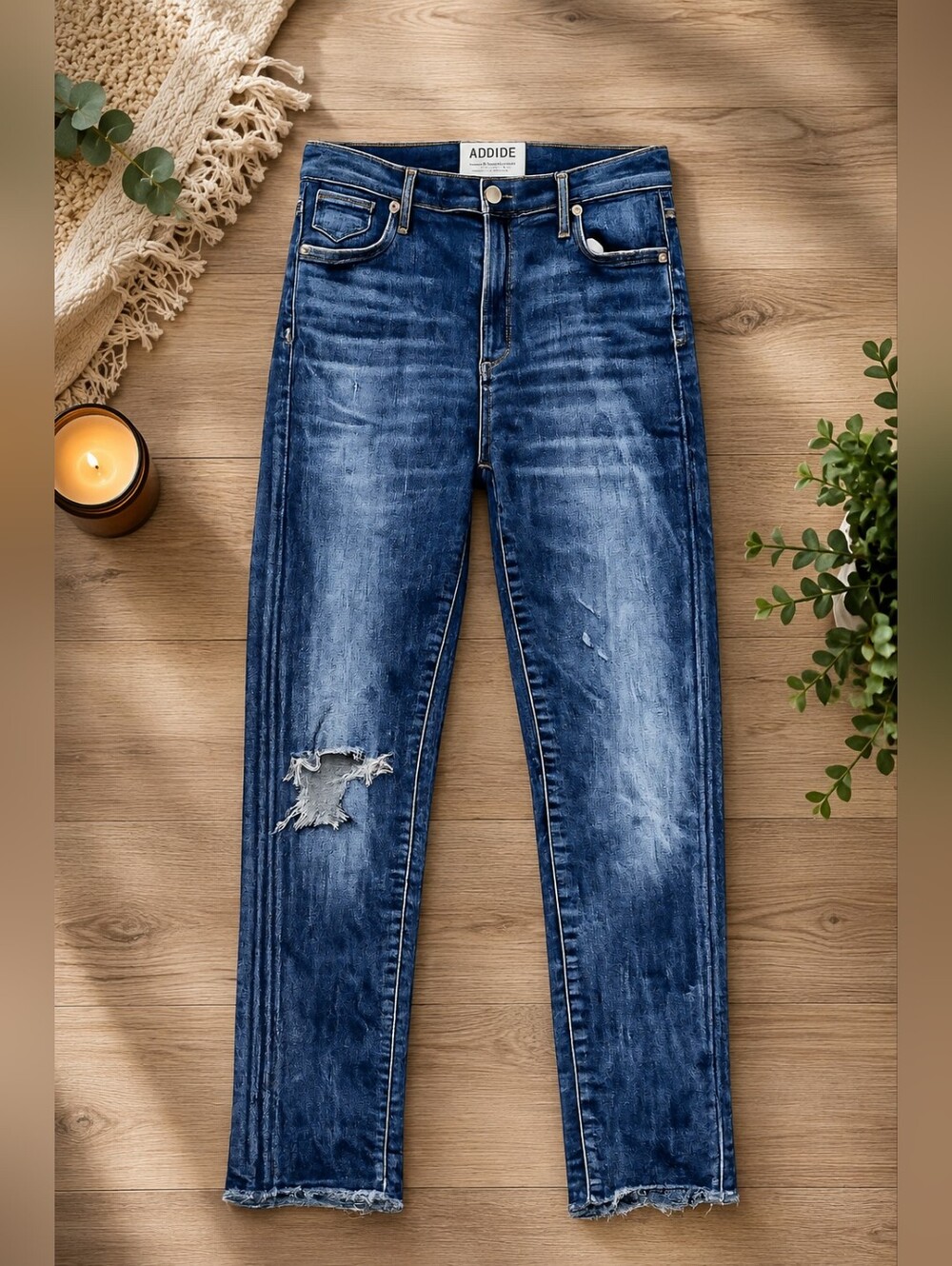 AGOLDE Distressed Straight Leg Jeans Raw Hem Size 31